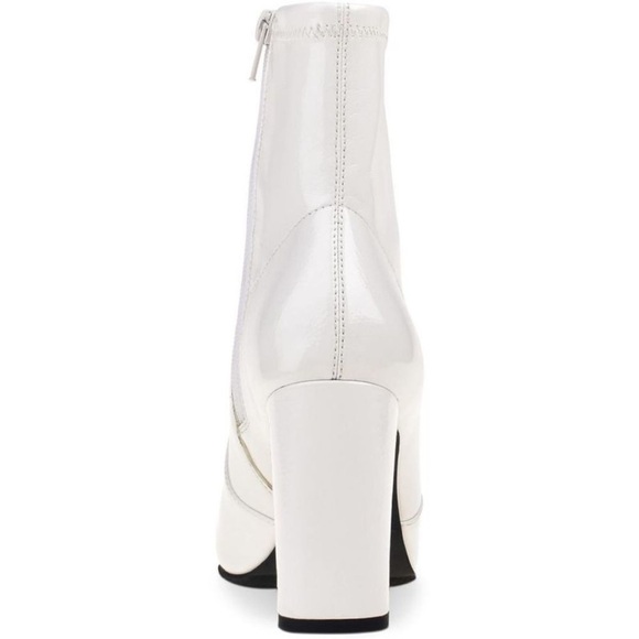 Wild Pair Womens Becci White Patent Zipper Pointed Toe Booties Shoes white 5M - Picture 4 of 9